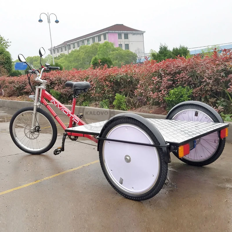 Stronger Flatbed Tricycle Three Wheel Express Delivery Bike Mini Platform Trailer