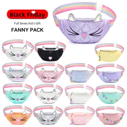 Full Series Kid's gift Waist Bags Cheap 3D Embroidered Fanny Packs Macaron-colored Chains~Adjustable Thickened Shoulder Strap