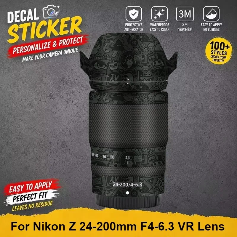 PrizMo Skin For Nikon Z 24-200mm F4-6.3 VR Lens Skin Protective Sticker Anti-Scratch Vinyl Wrap Premium Body Decal Cover Z24-200