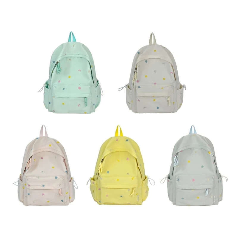 340D Japanese Inspired Star Embroidery Rucksack Multi Compartment Ergonomic Shoulder Support