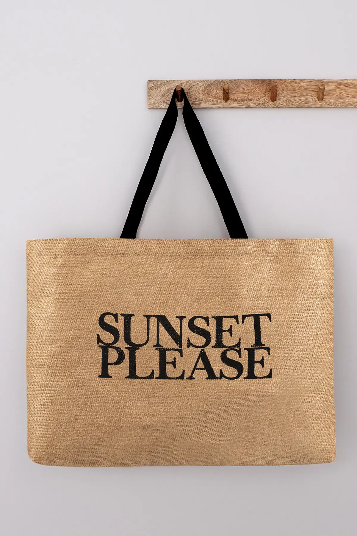 Please Sunset Printed Jute Beach Bag