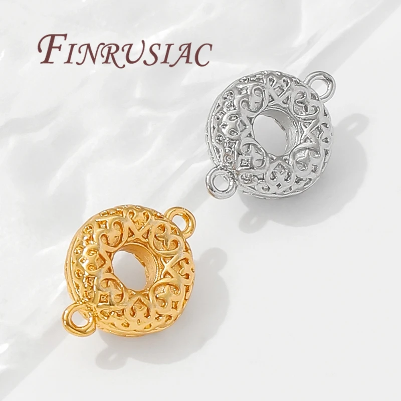 18K Gold Plated Round Connectors For Jewelry,Charms Connector For Necklaces,Supplies For Jewelry,DIY Bracelets Accessories - view 5