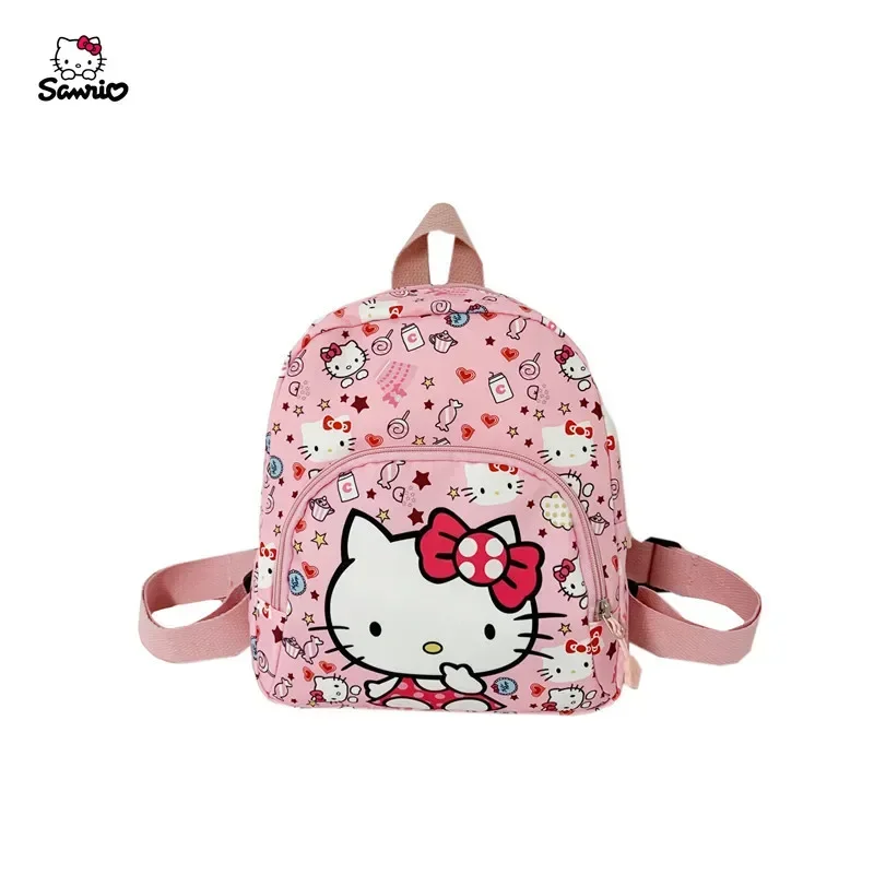 Mochila de Hello Kitty para niños, bolso escolar Sanrio para estudiantes, bolso escolar informal de moda para niños y niñas