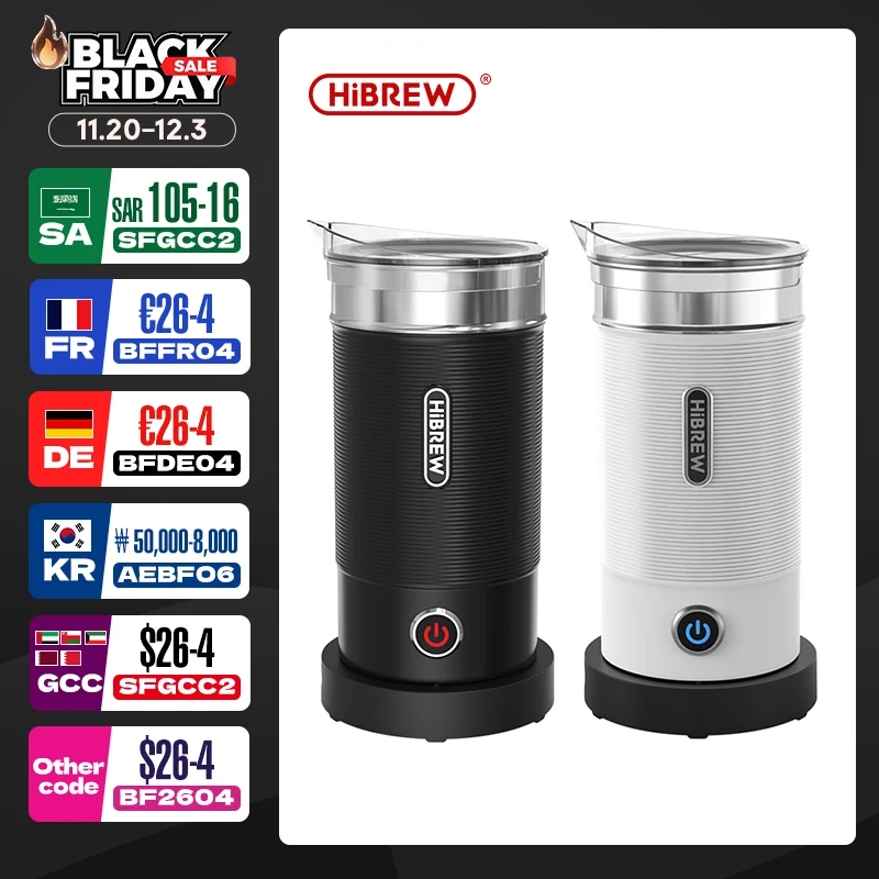 HiBREW Frother นมไฟฟ้า Frothing Foamer ช็อกโกแลตผสมเย็น/ร้อน Latte Cappuccino อุ่นนมอัตโนมัติ Cool M1A