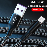 30W 3A Micro USB Fast Charging Data Cable For Samsung Galaxy S5/S6,Xiaomi,Sony, PS4, Driving Recorder Android Phone Micro B Cord