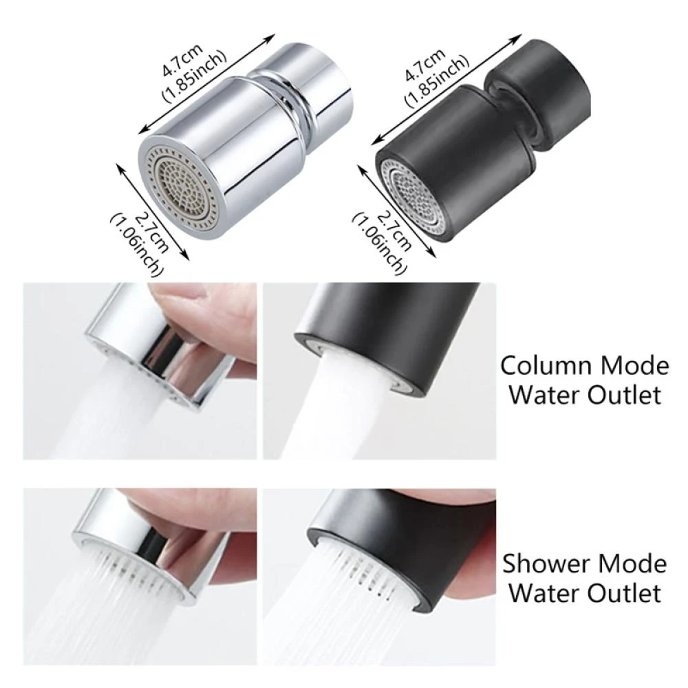 360° Rotary Kitchen Faucet Spray Head Filter washbasin Splash proof Adapter 2 Mode adjustable Kitchen Sink Faucet Aerator