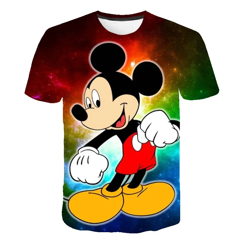 MINISO Fashion Kids Boys Mickey T-shirt Baby Short Sleeve Mickey Tops Children Summer 3D Print T shirt Boy Girl Mickey T Shirts