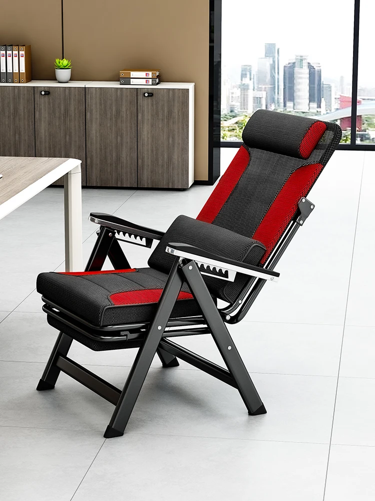 Sillón reclinable para el almuerzo, silla plegable sedentaria con respaldo cómodo, silla ergonómica para ordenador, asiento de oficina reclinable para el hogar