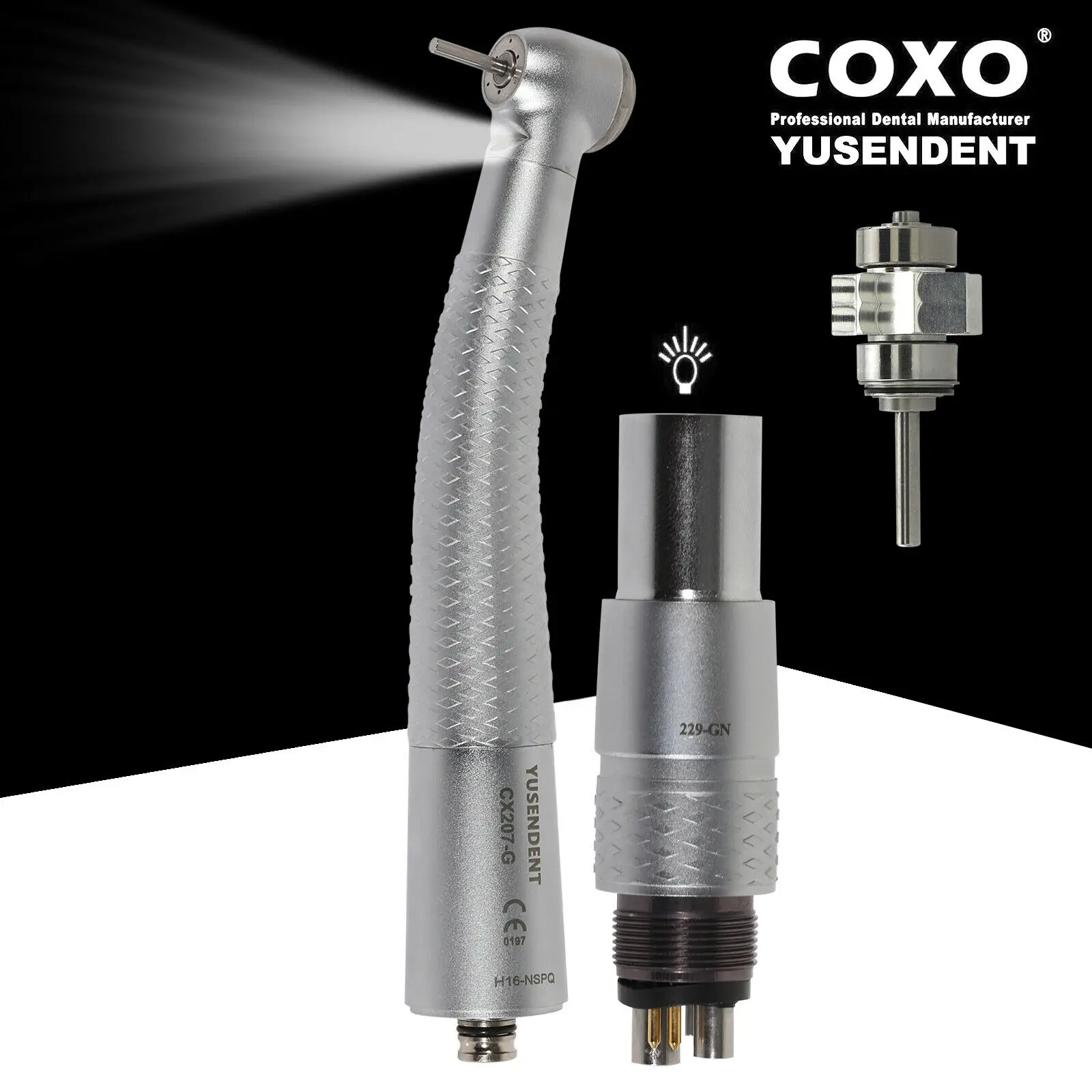 

COXO Dental High Speed Fiber Optic Air Turbine Handpiece fit Nsk 6 Hole Quick Coupling/Cartridge Rotor