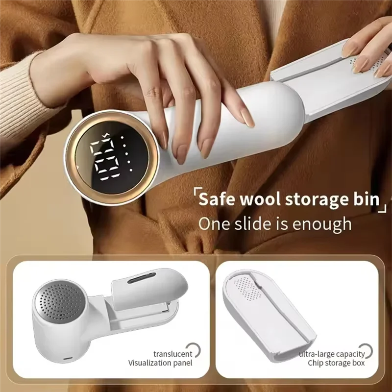 مزيل الوبر الكهربائي القابل لإعادة الشحن عبر USB من ABCL مع شاشة رقمية ذكية، ماكينة حلاقة للملابس، مزيل كرة الشعر المحمول