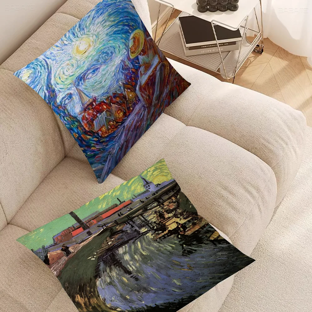 

Van Gogh Art Pillow Cushion Cover Pillowcase Living Room Sofa Home Decor Customized