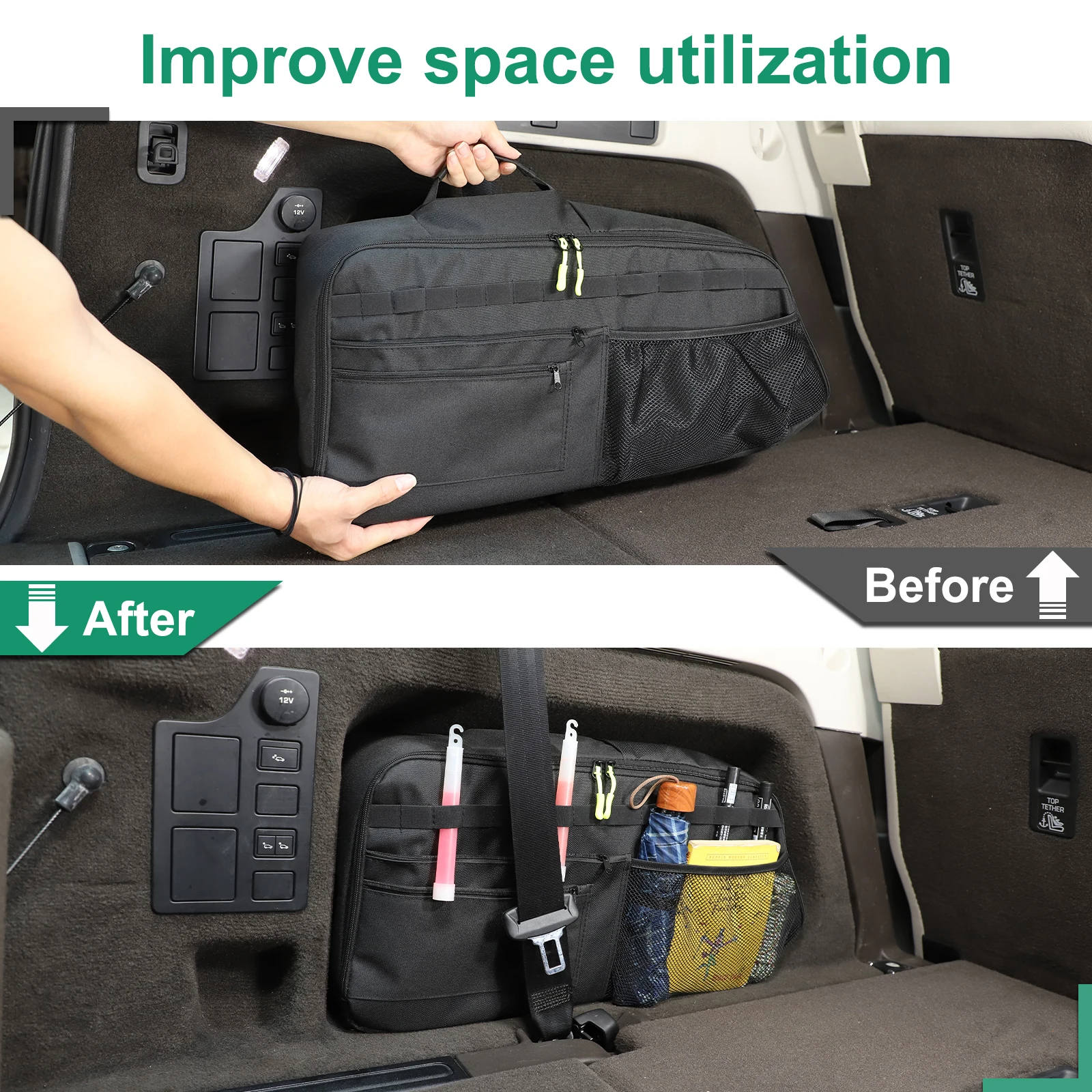 For Land Rover Discovery 5 LR5 2017+ Large Anti Slip Compartment Boot Storage Organizer Tool Car Storage Bag Car Trunk Organizer