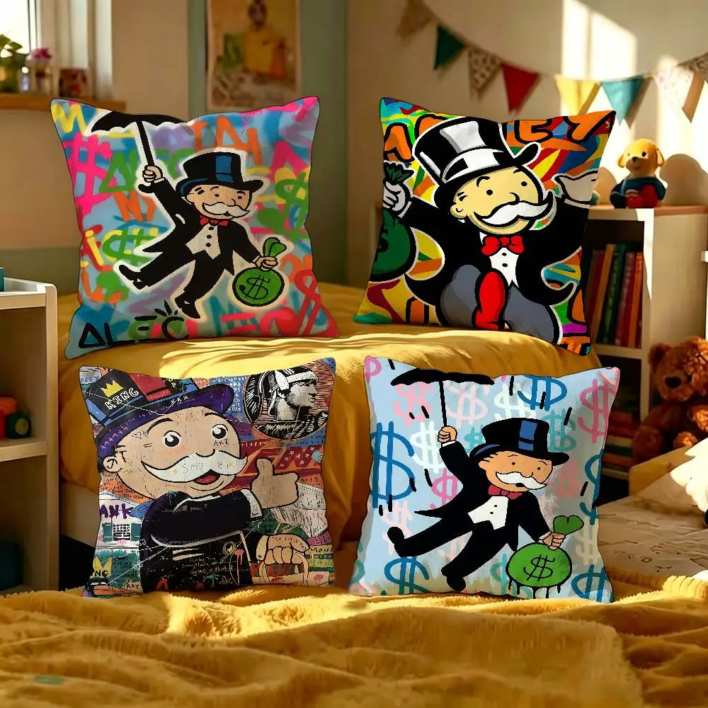 Alec Monopoly B Lucky Dragon pillow cover sofa cushion cover home room decoration children gift