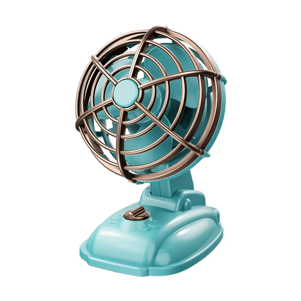 Retro Mini Desktop Fan 400mAh USB Rechargeable Desk Outdoor Desk Fan Portable Desktop Fan,Blue