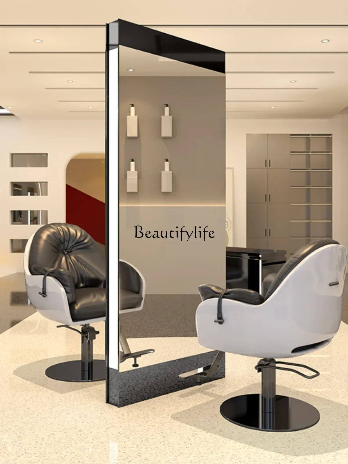 

ls 04ls 04Hair Salon Single-Sided Floor Mirror with LED Light Hot Dyeing Hair Cutting for Hair Salon