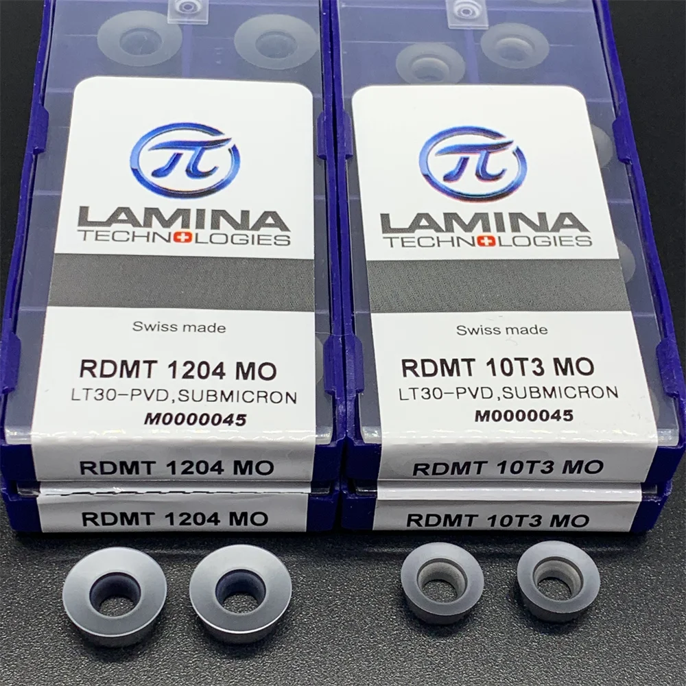 10pcs RDMT 1204 MO LT30-PVD CNC 블레이드 RDMT10T3 MO LT30-PVD LAMINA 카바이드 밀링 인서트 커터 선반 도구 RDMT