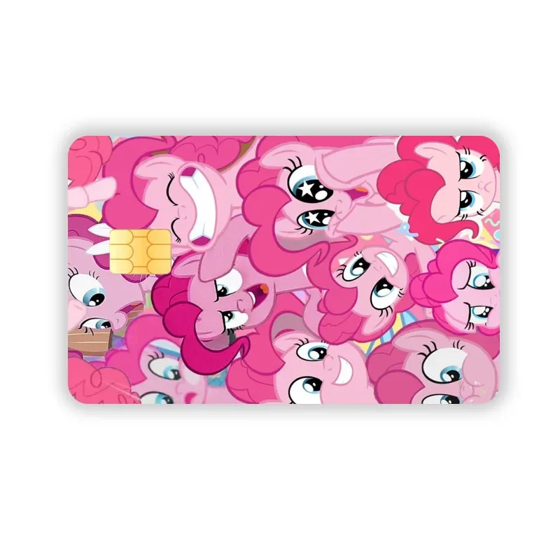 Pegatinas de dibujos animados My Little Pony para tarjetas de crédito, pegatina de cubierta de piel, tarjeta de cargo bancaria de Débito Visa, Pvc, impermeable, decoración de calcomanías