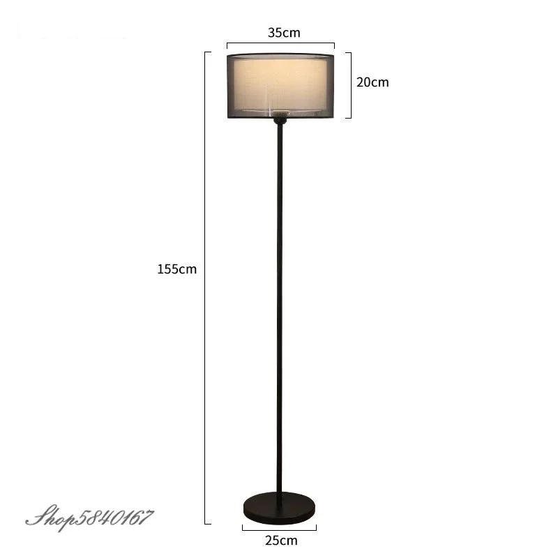 Nordic Floor Standing Lamps for Bedroom Lights Modern Floor Lamp Double-layer Fabric Lampshade Home Deco Tall Lamp Floor E27 LED