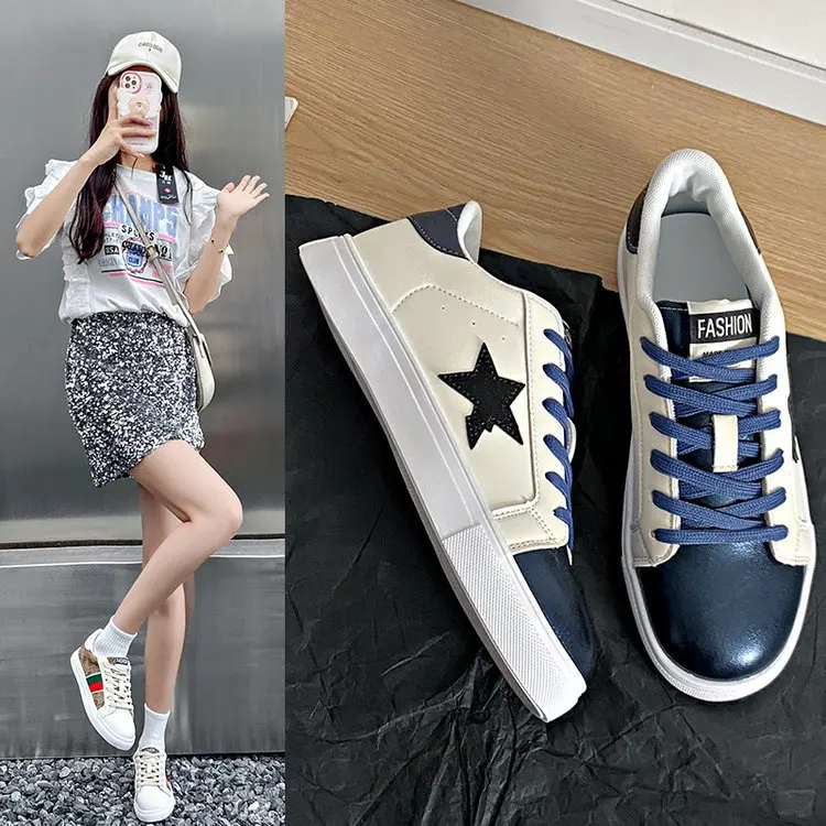 Cross border dirty shoes Korean version women new sequin sparkling silver retro couple star made old dirty women white shoes