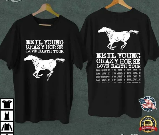 Neil Young Crazyy Horsee Lovee Earthh Tour 2024 tshirt