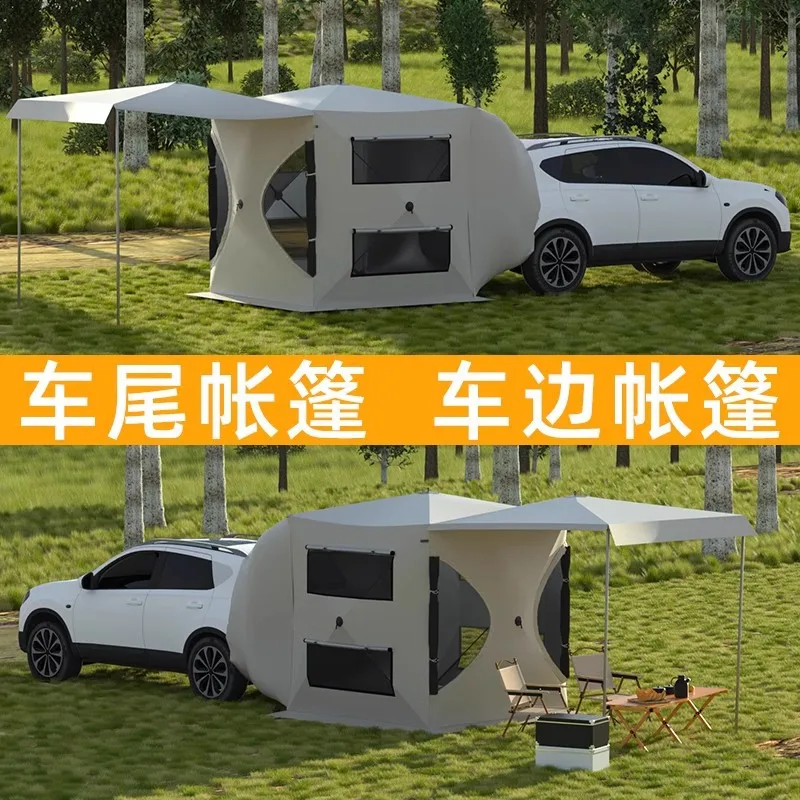 Rear extension tent self-driving tour, side tent, roof-mounted canopy awning, automatic free construction and quick opening