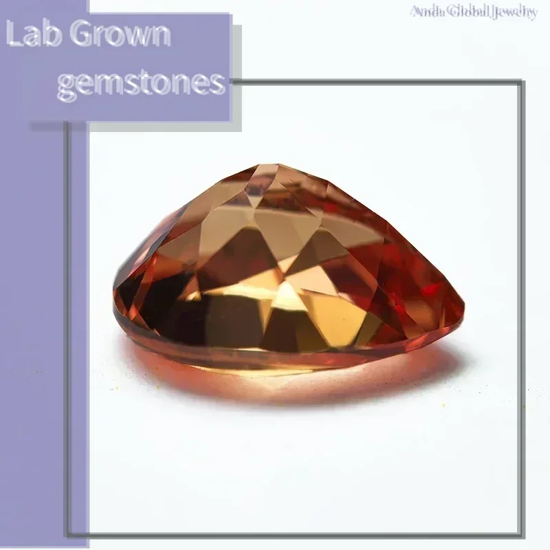 

L-Lab Grown Sapphire Orange Color Pear Cut VVS1 Gemstone for Charms Diy Jewelry Making Necklace Ring Optional Certificate ifi