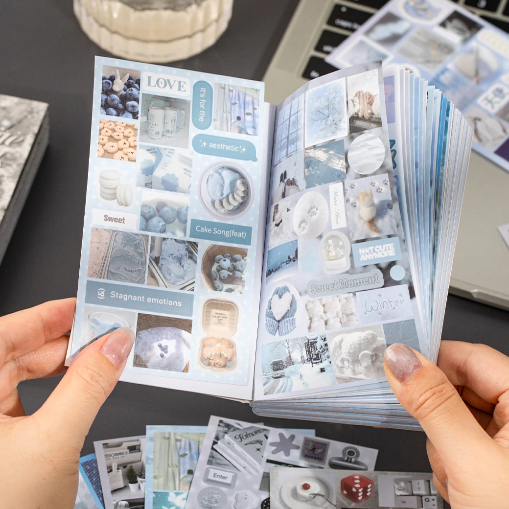 20sheets Wind Mist Island Kawaii Ins Korean Die Cut Sticker Book DIY Diary Album Scrapbook Aesthetics Stationery Stickers