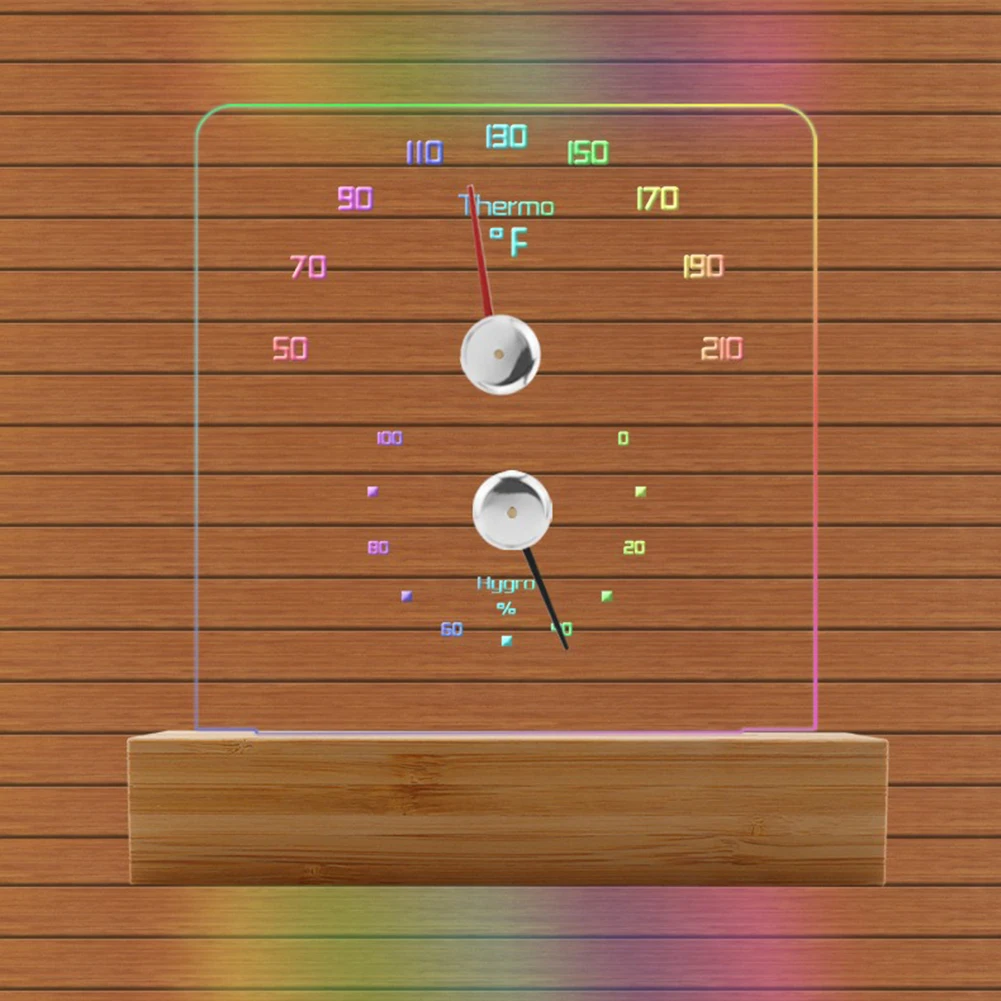 

2-в-1 термометр для сауны, гигрометр со светодиодной подсветкой для точного мониторинга температуры и влажности в саунах