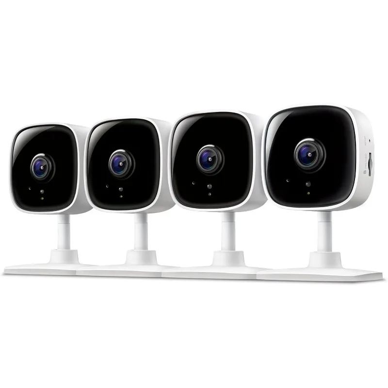 1080P Indoor Security Camera for Baby Monitor, Pet Camera with Motion Detection, Two-Way Audio Siren (4 Pack)