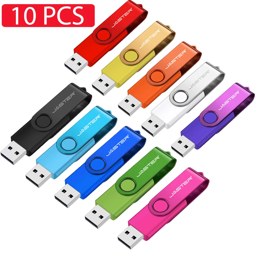 

10 шт. USB-флешка 128 ГБ, металлическая карта памяти, 64 ГБ, вращающаяся ручка, 32 ГБ, оптовая продажа, флэш-накопитель, 16 ГБ, бизнес-подарок, USB-накопитель, 8 ГБ