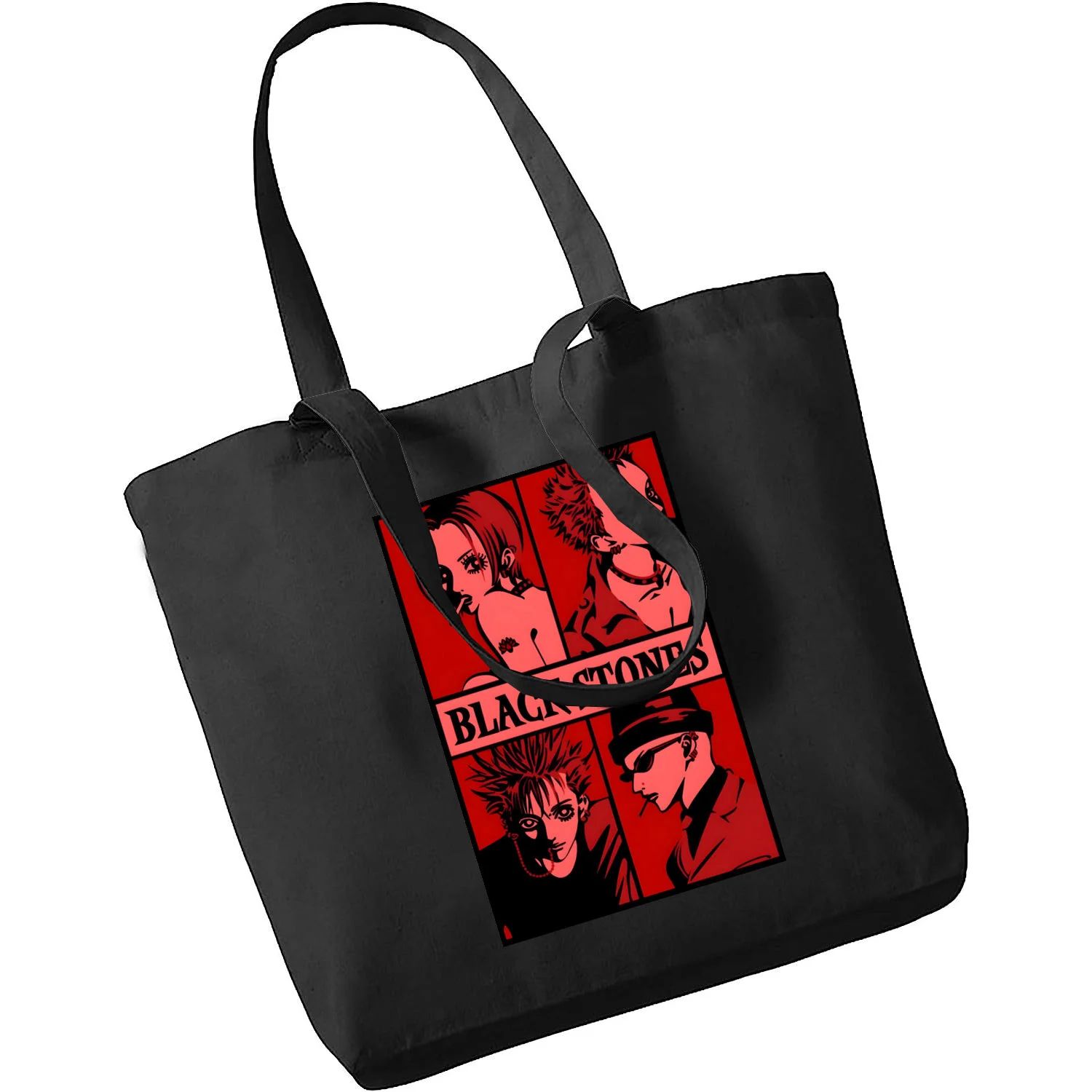 Black Stones NANA Osaki Japanese Anime Women Hand Bag with Free Shipping Low Price Black Canvas Canvas Tote Ladies