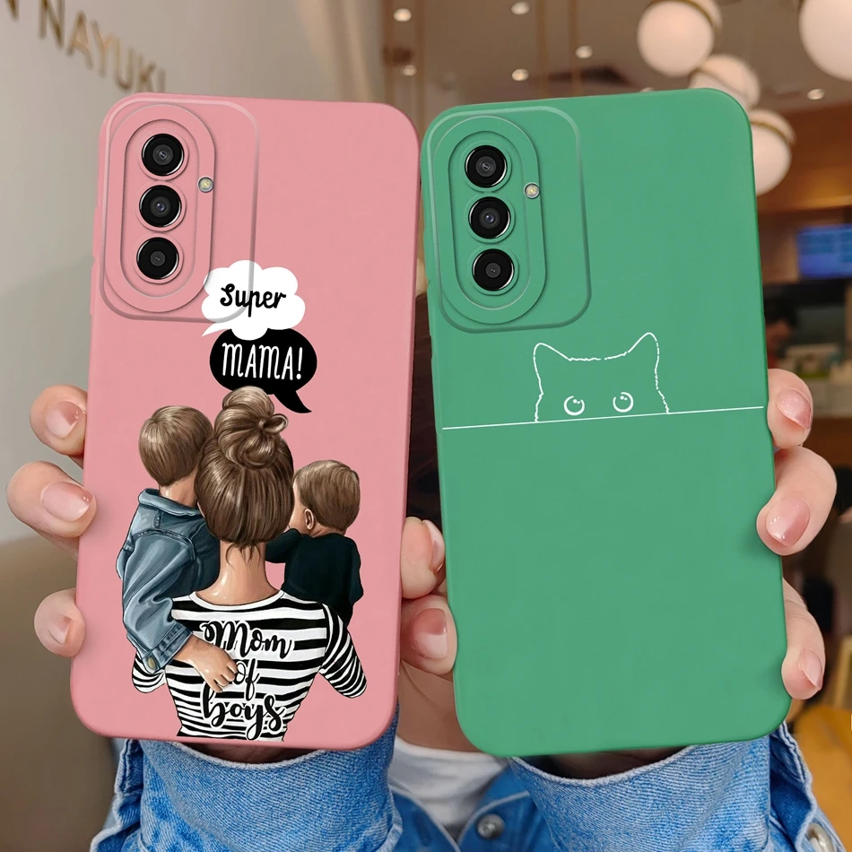 New Case For Samsung F13 F23 Painted Cover Soft Smooth Liquid Silicone Full Protection Anti Choc Bumper For Galaxy F 13 23 Funda image 2