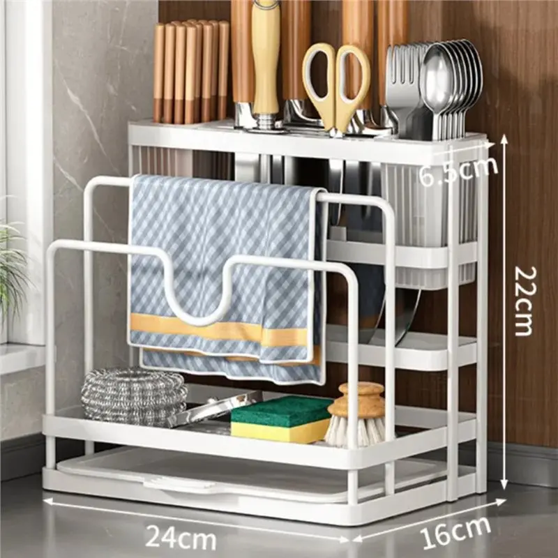 IALJ-المطبخ تخزين الرف متعددة الوظائف متعددة الوظائف بالوعة حامل حامل الصلب الصابون رف منشفة حامل المطبخ