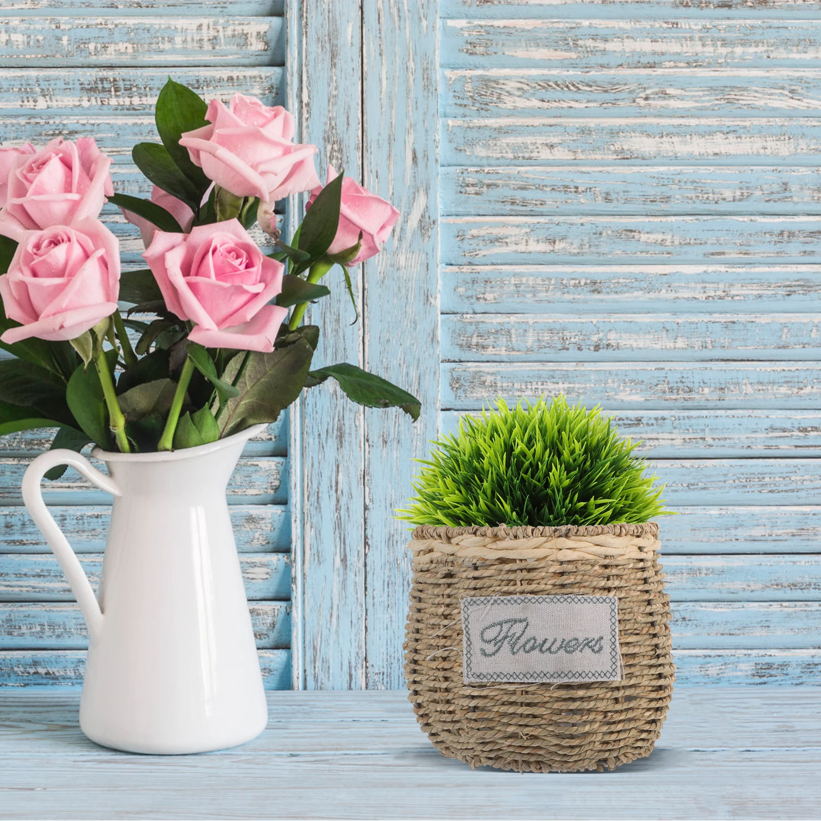 

Straw Flower Basket Woven Plant Pots Storage Baskets Indoor Decor Friendly Durable Breathing Design Succulent