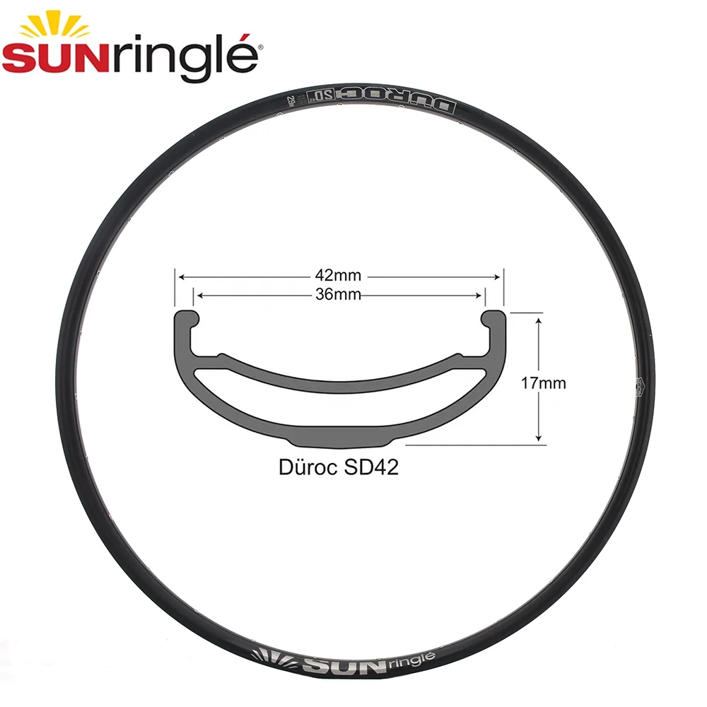 Mountain Rim Sunringle Durac 42 27.5/29 Inch Sleeved Edge 32H/28H Aluminum RimsTubeless Ready For XC TR Bike Spare Parts