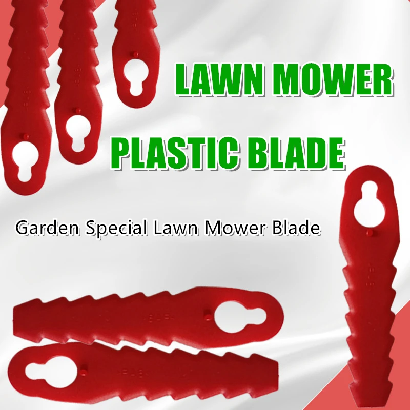 25/60/100pcs Plastic Grass Trimmer Blades Mower Cutting Blades 10*5mm Fits Garden Lawnmower Mower Head Strimmer Tool Parts