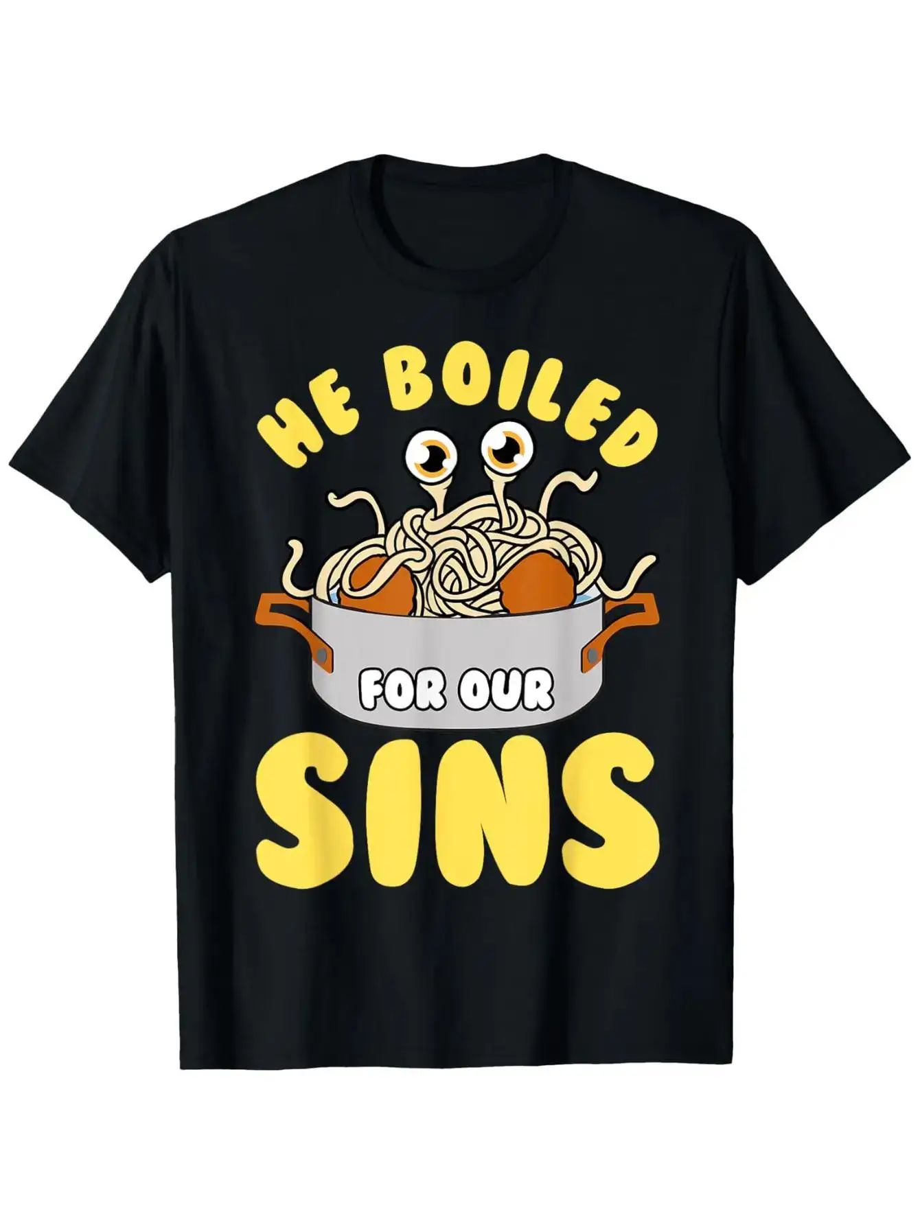 Humorous Spaghetti Monster FSM T-shirt, Flying Spaghetti Monster From Home - He Sacrificed for Our Sins As A Fun Gift T-shirt