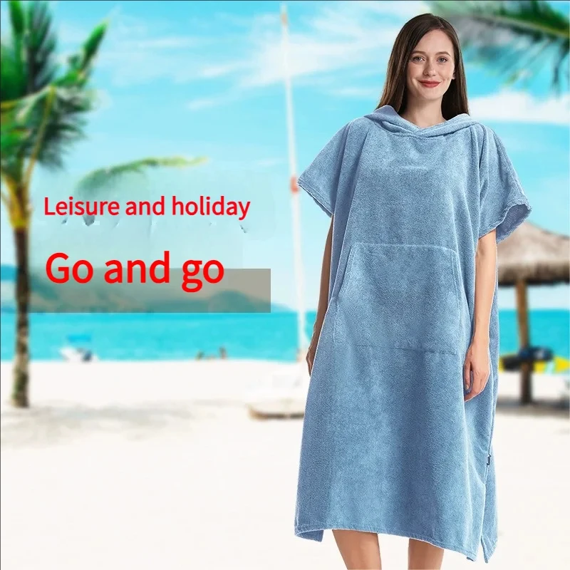 78*110 Unisex Oversized Quick Dry Poncho Hoodie Towel Beach Robe Swim Surf Changing Towel Loungewear Pajamas for Adults