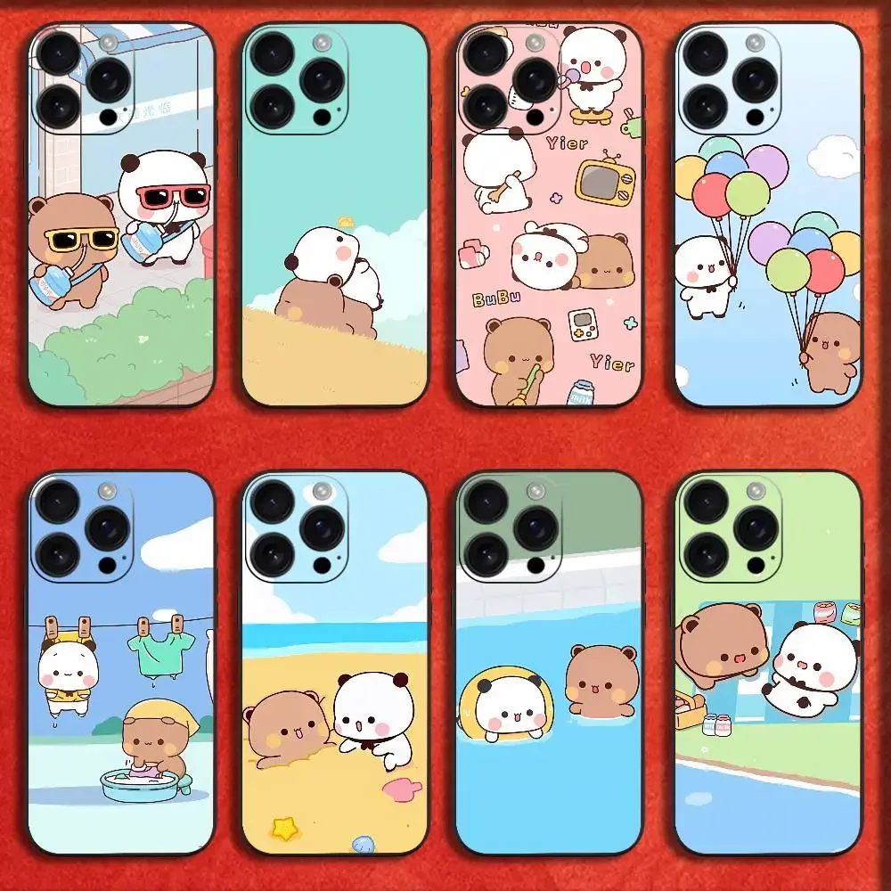 

B-Bubu Cute D-Dudu Phone Case For iPhone 17,16,15,14,13,12,11,Pro,Max,Plus,E,SE4,Air,Mini Black Fashion Cover