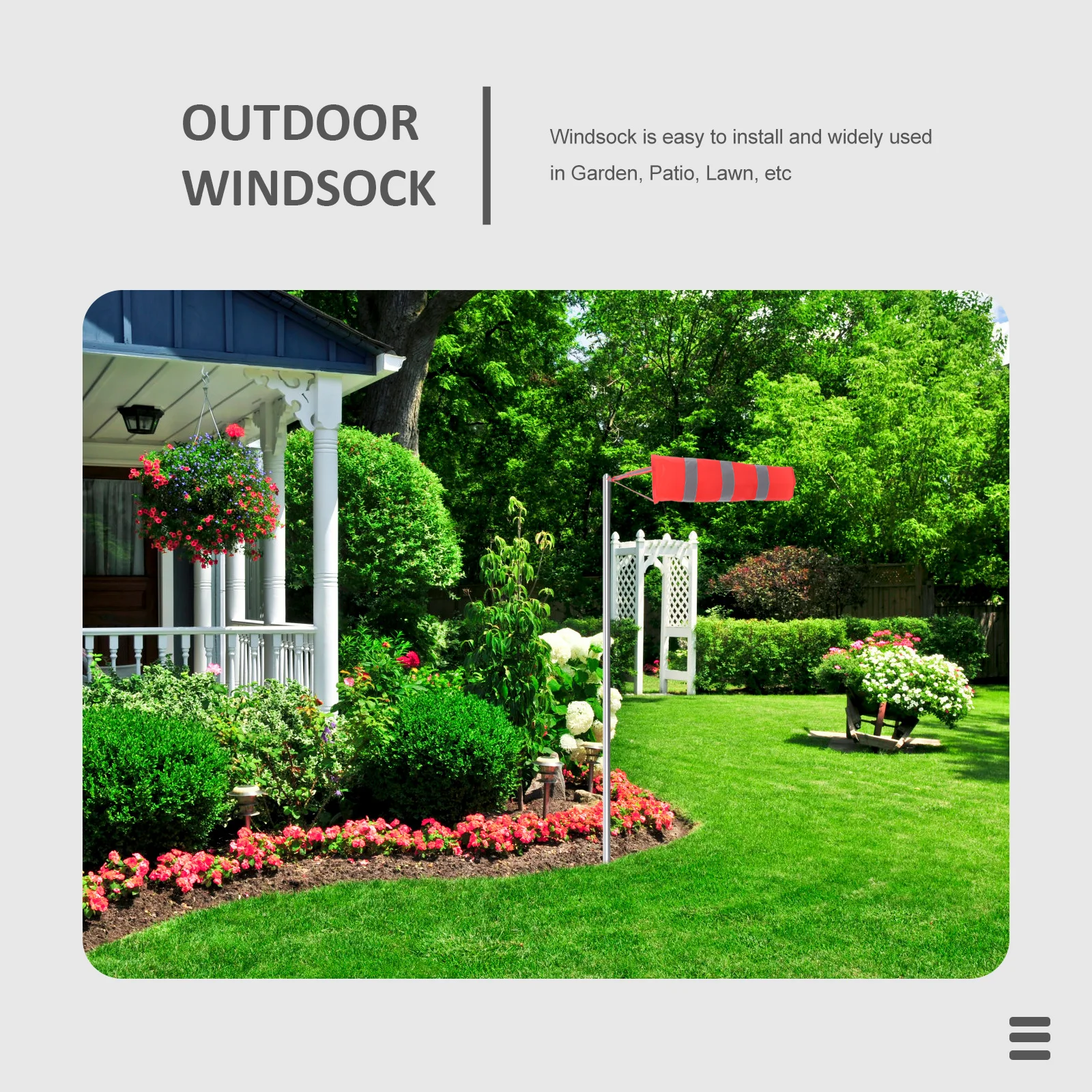 

Reflective Hanging Windsock Outdoor Rainproof Wind Direction Measurement Bag Garden Decoration Outdoor Supply Airport Flag