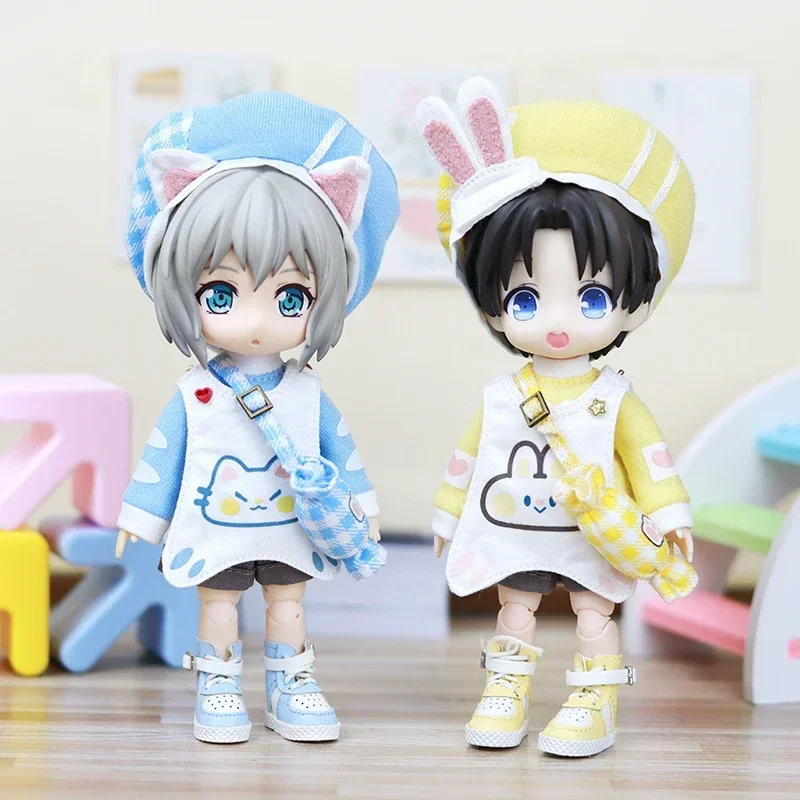 

ob11 Детская одежда с кошачьим торт, комплект с капюшоном, кукла BJD 1/12, GSC YMY P9 UF, кукольная одежда, аксессуары для кукол