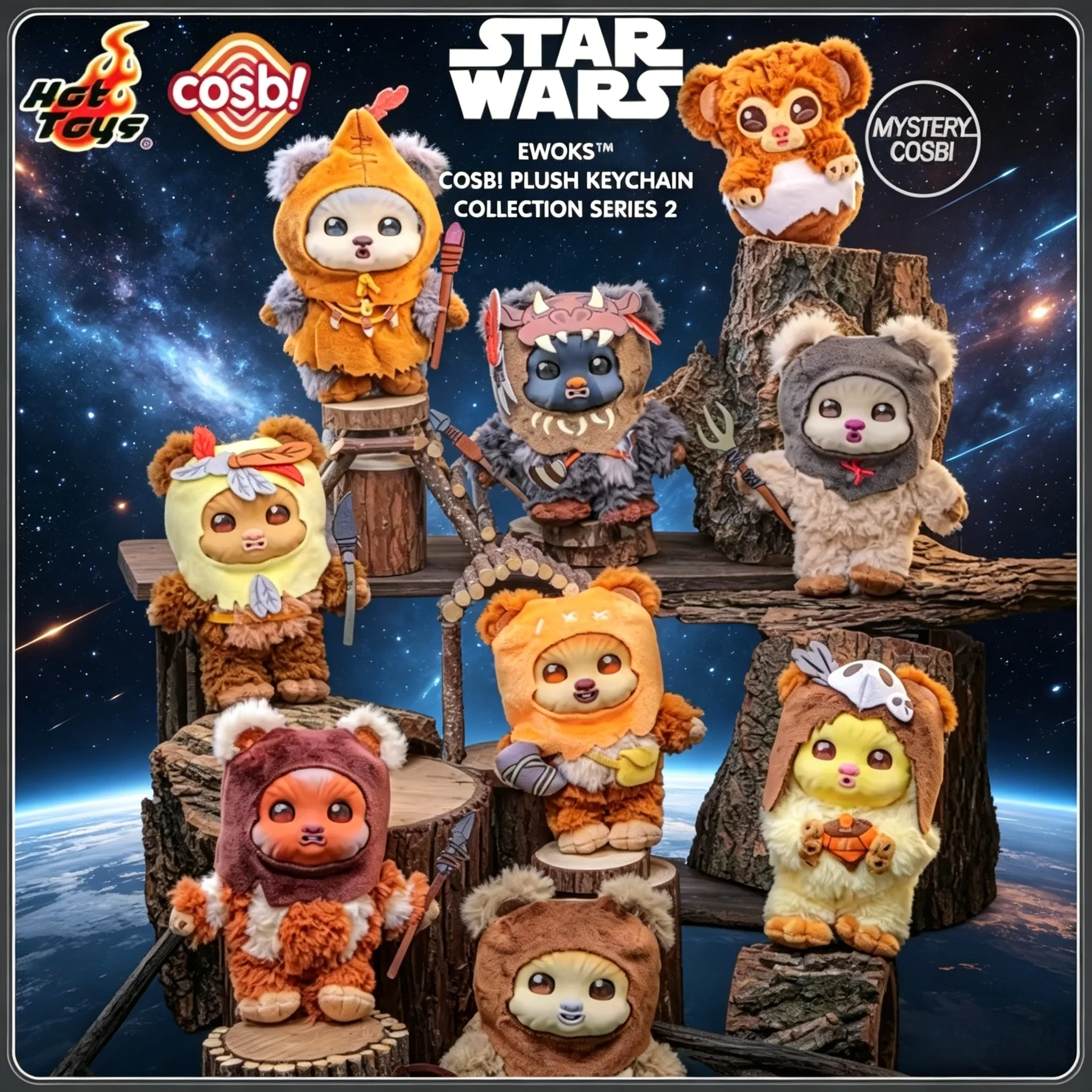 ホットトイズ-2026-スターウォーズ-イウォーク-コスビ-ぬいぐるみキーホルダー-ブラインドボックス-シリーズ2-ソフトドール-バッグチャーム-映画グッズ-ミステリーギフト-おもちゃ