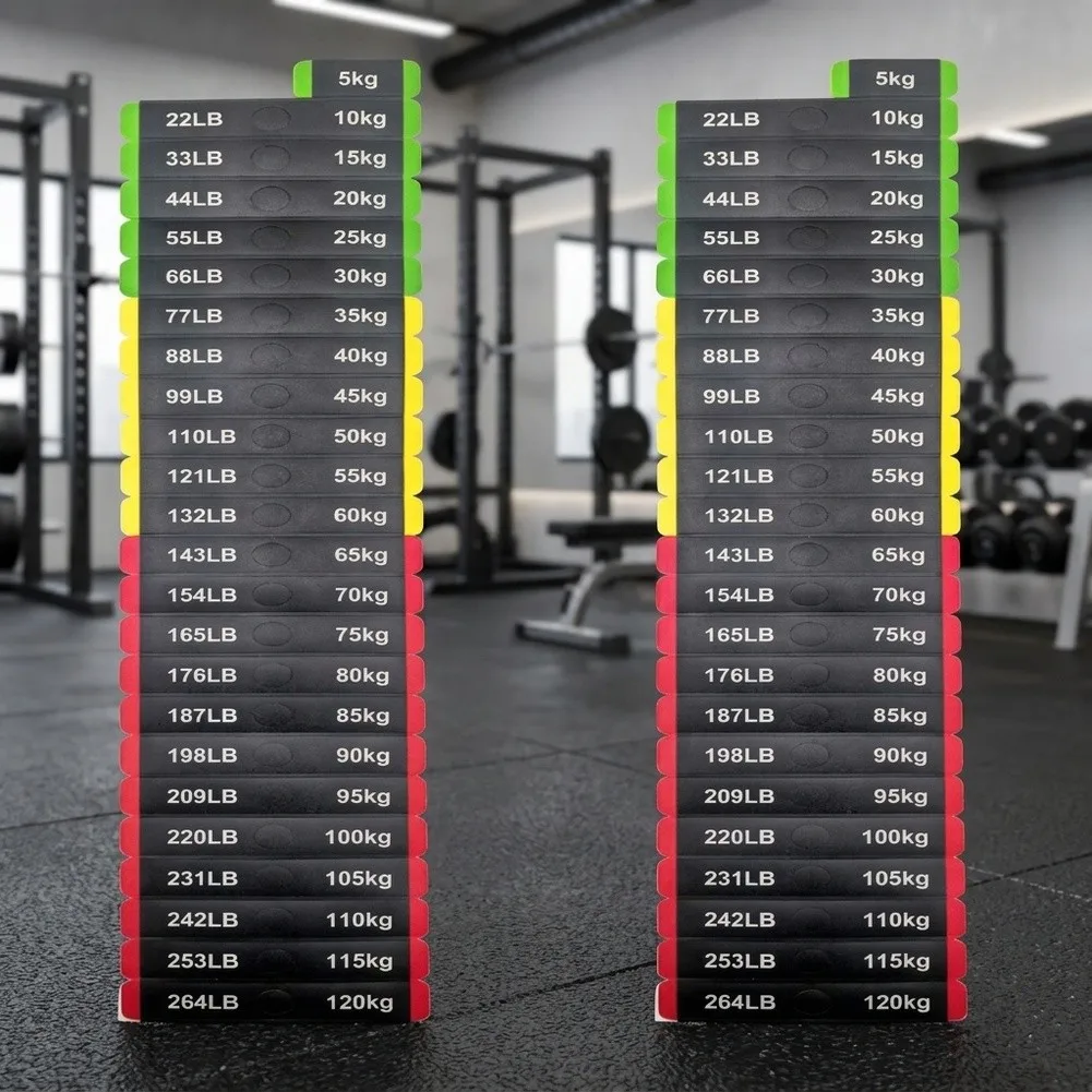 Plastic Weight Stack Sticker Kit 2pcs for Home Gym Use 5kg to 120kg Increments Waterproof Wear Resistant Labels