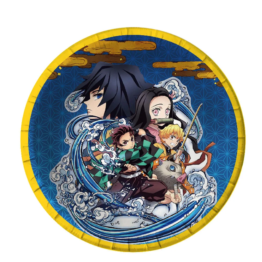 Demon Slayer Party Decoration Children Birthday Party Supplies Cartoon Anime Cup Plate Tablecloth Napkin Baby Shower Gifts