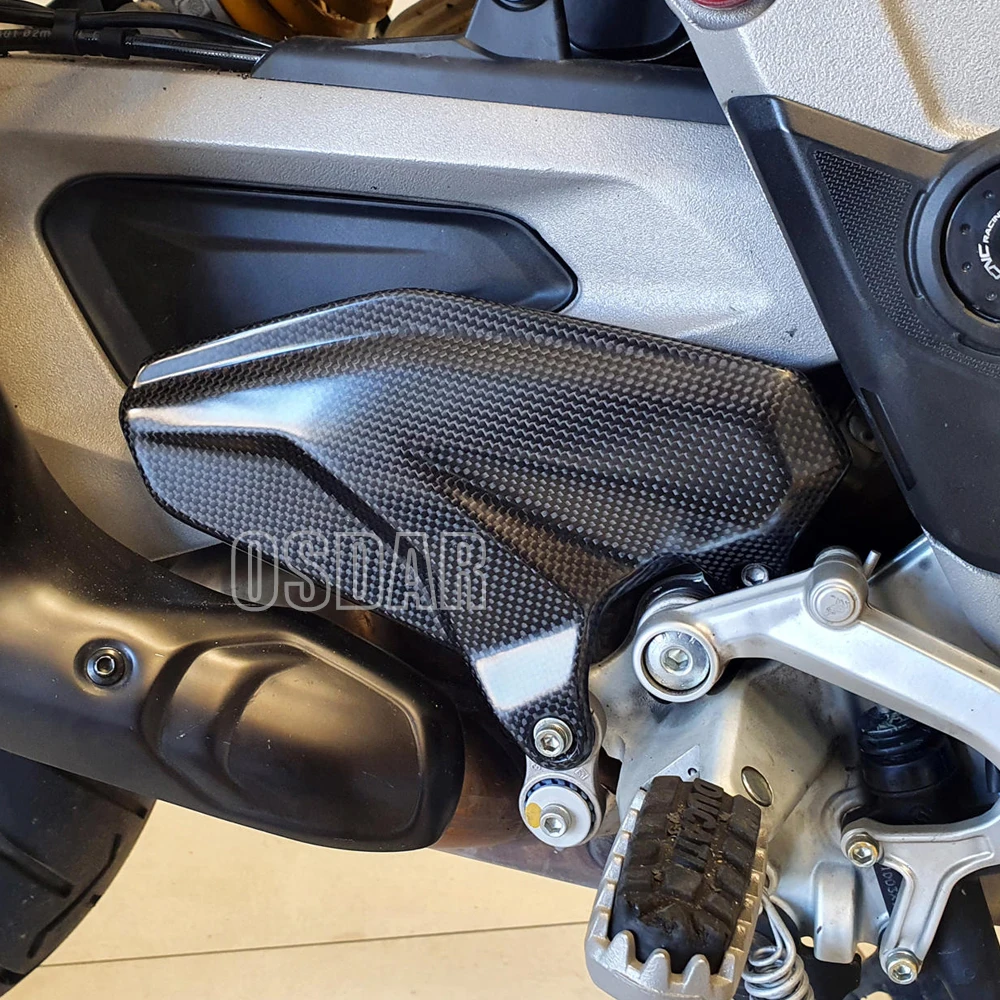 For DUCATI Multistrada V4 V4S Pikes Peak 2021-2023 2024 Carbon Fiber Heel Guards Protector Foot Plates Motorcycle Fairing Kits