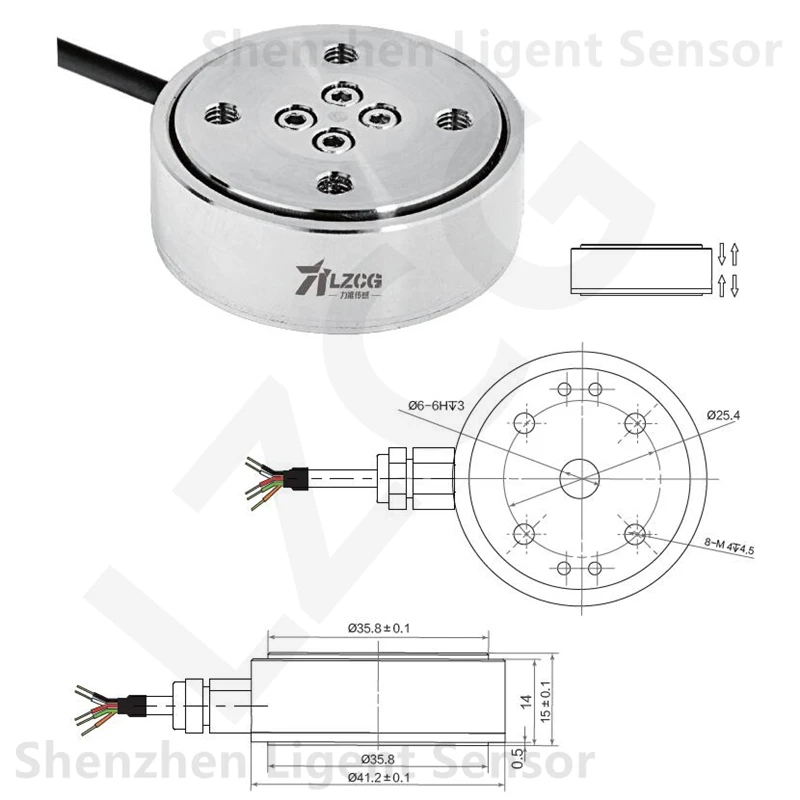 LF-605-H15 High-Precision Stainless Steel  Load Cell Industrial Range Analog Signal Output Column Force Sensor 0~20kg Load Cell