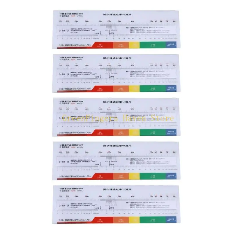 F68D PVC eGFR Calculation Slide Ruler with Creatinine and Age Reference Lines for Teaching Review, Training Support and Desk Use