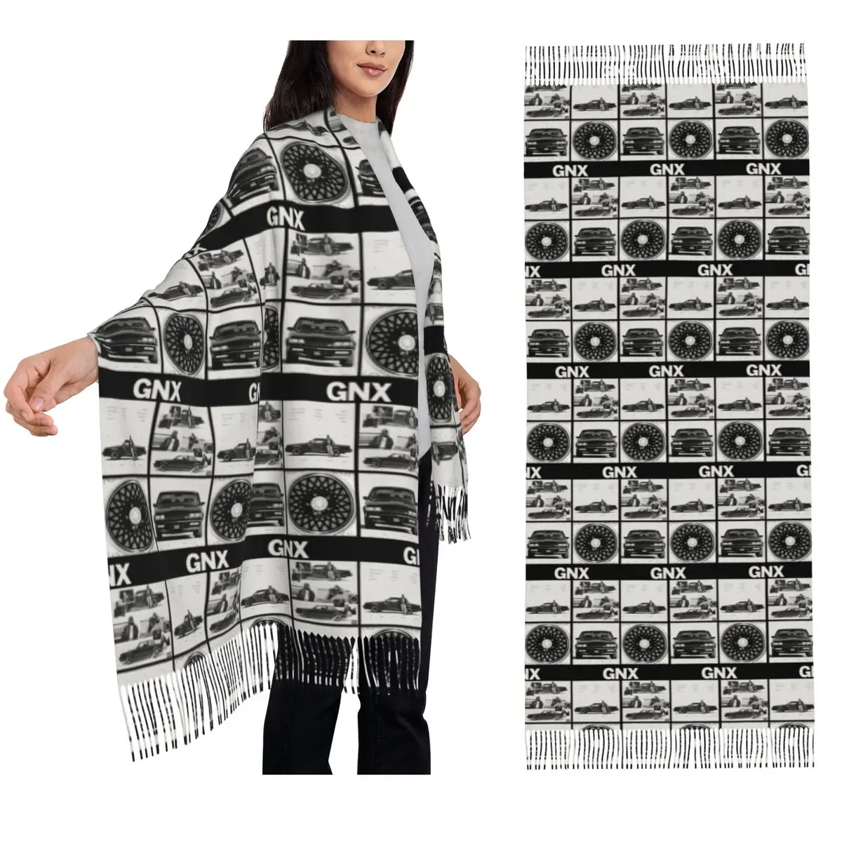 

GNX профильный шарф, шарфы с кисточками для женщин, мягкие теплые шали и накидки, большая осенне-зимняя шаль