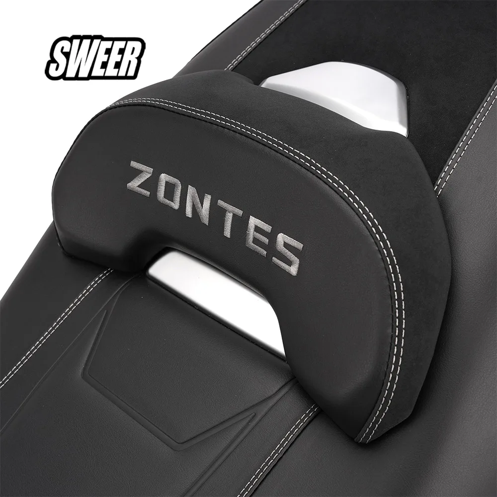 Motorcycle Modified Sport Seat Saddle Assembly For ZONTES 368D Matte Black Suede Seat Cushion Waterproof With Lumbar Support
