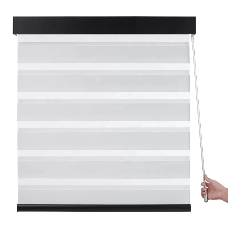ZSTARR Light Filtering Manual Cordless Wand Control Spring Persianas Day And Night  Blinds Shades For Window